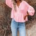 Women’s Solid Jacquard Cotton Blouse – Elegant Lantern Sleeves & Relaxed Fit For Timeless Style_ecoleips.com