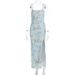 2025 Summer New Women's Sexy Fashion French Light Luxury Floral Strap Slim Dress_ecoleips.com