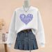 Women's Thickened Long Sleeved Sweatshirt Pure Cotton Printed Fleece Lined Korean Style Versatile T-Shirt for Autumn Winter_ecoleips.com