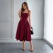 Women's Clothing Casual Simple Style Suspenders A Line Long Skirt Dress_ecoleips.com