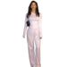 Women's Casual Long Sleeve Round Neck Suit European American Style Spring Autumn New Solid Color Wide Leg Pants_ecoleips.com