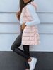 K Solid Color Hooded Zipper Vest Coat For Women; Medium-long Length; Plus Size_ecoleips.com
