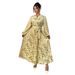Women's Clothing Plus Size Clothes Elegant V-Neck Floral Tie-Waist Dress – Audrey Hepburn Inspired Long Sleeve Retro Dress_ecoleips.com