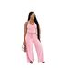 Women's Halter Neck High-Waisted Wide-Leg Pants Set Casual Summer Two-Piece Outfit with Pockets_ecoleips.com