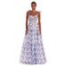 Women's Clothing Sleeveless Fashion Floral Sling Strapless Strappy Big Swing Skirt Organza Dress_ecoleips.com