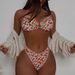 Women's Clothing Floral Print European American Style Bikini Swimsuit Women's High End Sexy Double Shoulder Strap Beach Hot Spring_ecoleips.com