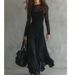 Women's Sexy Elegant Long Dress Mesh Patchwork Fashionable_ecoleips.com