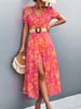 Women's Clothing Short Sleeved Long Dress_ecoleips.com