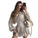 Elegant Temperament Suit For Women 2025 Spring Summer New Bowknot Puff Sleeve Tie Pleated Top Waist-Cinching Skirt_ecoleips.com