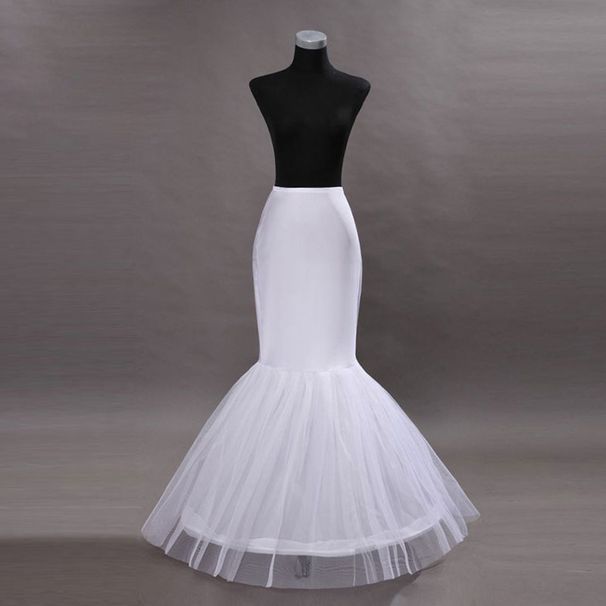 White Mermaid Tail Petticoat – Slimming Bridal Crinoline For Photography & Stage (Single Hoop Design)_ecoleips.com