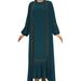 Women New Solid Color Beaded Coat Fashionable And Elegant Muslim Robe Dress_ecoleips.com