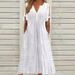 Fashionable, Casual, Loose, High-Waisted Embroidered Solid-Color Dress Is Trendy_ecoleips.com