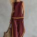 Women's Spring Summer Sleeveless Color Block Vest And Wide Leg Pants Two-Piece Set Fashionable Commute Clothing_ecoleips.com