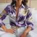 Women's Clothing New Long Sleeved Lapel Loose Button Shirt 3D Digital Printing Shirt_ecoleips.com