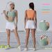 Summer Slim Fit Sports Tennis Outfit Women's Breathable Quick Drying Top Outdoor Running Fitness Golf Set_ecoleips.com