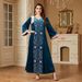 Women's Clothing Gold Velvet Heavy Embroidery Splicing Muslim Dress Dubai Long Skirt_ecoleips.com