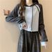 Real Shot Of A Color-blocked Hooded Short Cotton Sweatshirt Petite Women, Thin Design For Spring Autumn, European And_ecoleips.com