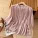 Women's Clothing Large Size Solid Color Cotton And Linen Shirt Loose Slim Temperament Casual Tops Shirt_ecoleips.com
