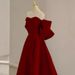 Women's Clothing Toast Dress Bride Spring Temperament Light Luxury Niche High End High End Red Bow Engagement Evening Dress_ecoleips.com