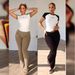 Aria Basics Aria Basics Y6031 New European And American Women's Spring Summer Color Block Sports Dance Fitness Yoga Short Sleeve Long Pants_ecoleips.com