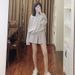 Verve Waffle Shorts Long Sleeve Top Two Piece Set Women Summer Plus Size Loose Harajuku Style Casual Fashion Outfit_ecoleips.com