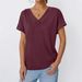 2026 Summer Short-Sleeve Top European And American Cross-Border Trade V-Neck Loose Solid Color Plus Size Casual_ecoleips.com