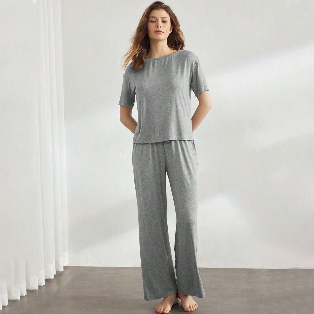Voya Women's Minimalist And High-end Home Clothing Set Can Be Worn As A Casual Commuting Two-piece Set_ecoleips.com