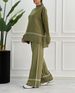 Women's Clothing Solid Color Casual Tops Loose And Comfortable Design Slightly Flared Trousers Suit For Women_ecoleips.com