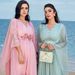 Women's Clothing New Sakura Pink Hand Sewn Three Dimensional Flower Robe Fashion Temperament Travel Photography Dress_ecoleips.com