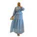 Women's Two Piece Suit Petal Sleeve Spliced Skirt New Style Top And Skirt Set_ecoleips.com