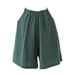 Suitable For All Seasons Women's Summer Cotton Plus Size Loose Mid-Length Linen Wide-Leg Shorts Casual Straight Thin Pants_ecoleips.com