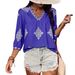 2026 European And American Clothing Summer New Fashion Printed Baggy Three-quarter Sleeve V-neck_ecoleips.com