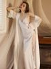 K New Sexy Nightgown, Extended Bathrobe, Sleepwear, Women's Long Sleeved, Women's Home Clothes, Thin_ecoleips.com