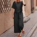 Women's Linen Two-Piece Suit Casual Loose Fit Solid Color European American Style Clothing Set for Spring Autumn_ecoleips.com