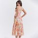 Cross-border Foreign Trade European And American Style Summer New Long Printed Suspender Dress, Off-shoulder Pleated_ecoleips.com