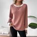 Women's Clothing Long Sleeved Ribbed Knit Sweater Solid Color Fall Winter New_ecoleips.com