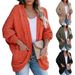 Chunky Cable Knit Cardigan - Oversized Batwing Sleeve Sweater Coat For Women, Soft Acrylic Blend Yarn, Longline V-Neck Open Front Casual Pullover_ecoleips.com