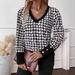 Women's Long Sleeve V-Neck Leopard Print T-Shirt - Soft Milk Silk Blend, Comfortable & Stylish Casual Top For Spring & Summer_ecoleips.com