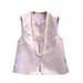 Women's retro jacquard brocade vest vest new Chinese style buttoned jacket waistcoat_ecoleips.com