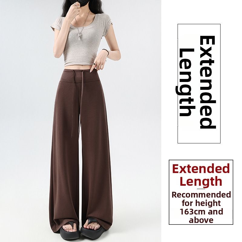 Summer New Style High-Waisted Drawstring Ice Silk Cooling Sun Protection Pants Women's Casual Floor Length Sports Fitness Yoga Pants_ecoleips.com