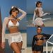 Women's Solid Color Mesh Bikini Cross-Over Beach Swimsuit Four-Piece Set Relaxed Everyday Wear Versatile Comfortable Feshion Trend_ecoleips.com