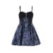 CF24328 Women's Autumn Short Skirt Sexy Slim Fit Two Tone Jacquard Suspender Dress Dark Style Halloween New Arrival_ecoleips.com