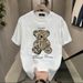 Women's Clothing Bear Print Cotton Short Sleeved T Shirt Summer All Match Trendy Fashion Tops T Shirt Men's Clothing_ecoleips.com