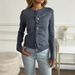 Spring And Autumn Round Neck Buttoned Women's Versatile Elegant Commuting Long Sleeve Knit Cardigan_ecoleips.com