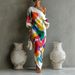 Women's Floral Print Maxi Dress With Ruffle Sleeves, Elegant Style Chiffon Midi Dress For Summer, Plus Size Boho Chic Dress_ecoleips.com