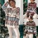 Aria Basics Aria Basics 2022 European And American Cross-Border Round Neck Loose Five-Color Christmas Theme Jacquard Long Sleeve Women's_ecoleips.com