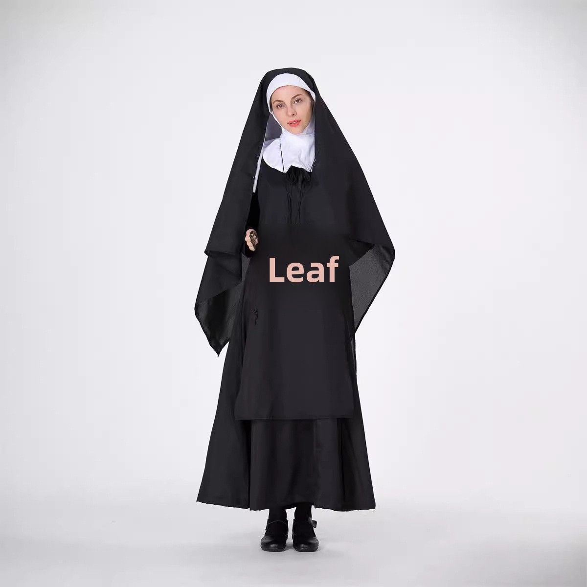 Halloween Nun Cosplay Dress Middle Eastern Arab Black Robe Adult Costume For Masquerade Performance_ecoleips.com