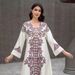 Muslim Women's Robe Elegant Printed Beaded Dress Abaya_ecoleips.com