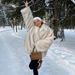 Luxury Fur Coat For Women, Winter Warm Longline Open Front Jacket, Soft Fluffy Cozy Oversized Cardigan, Elegant Streetwear Style (White/Coffe)_ecoleips.com