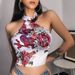 2021 Summer European And American Style Fashion Slimming Dragon Pattern Irregular Halter Neck Chinese Knot Milk Silk_ecoleips.com